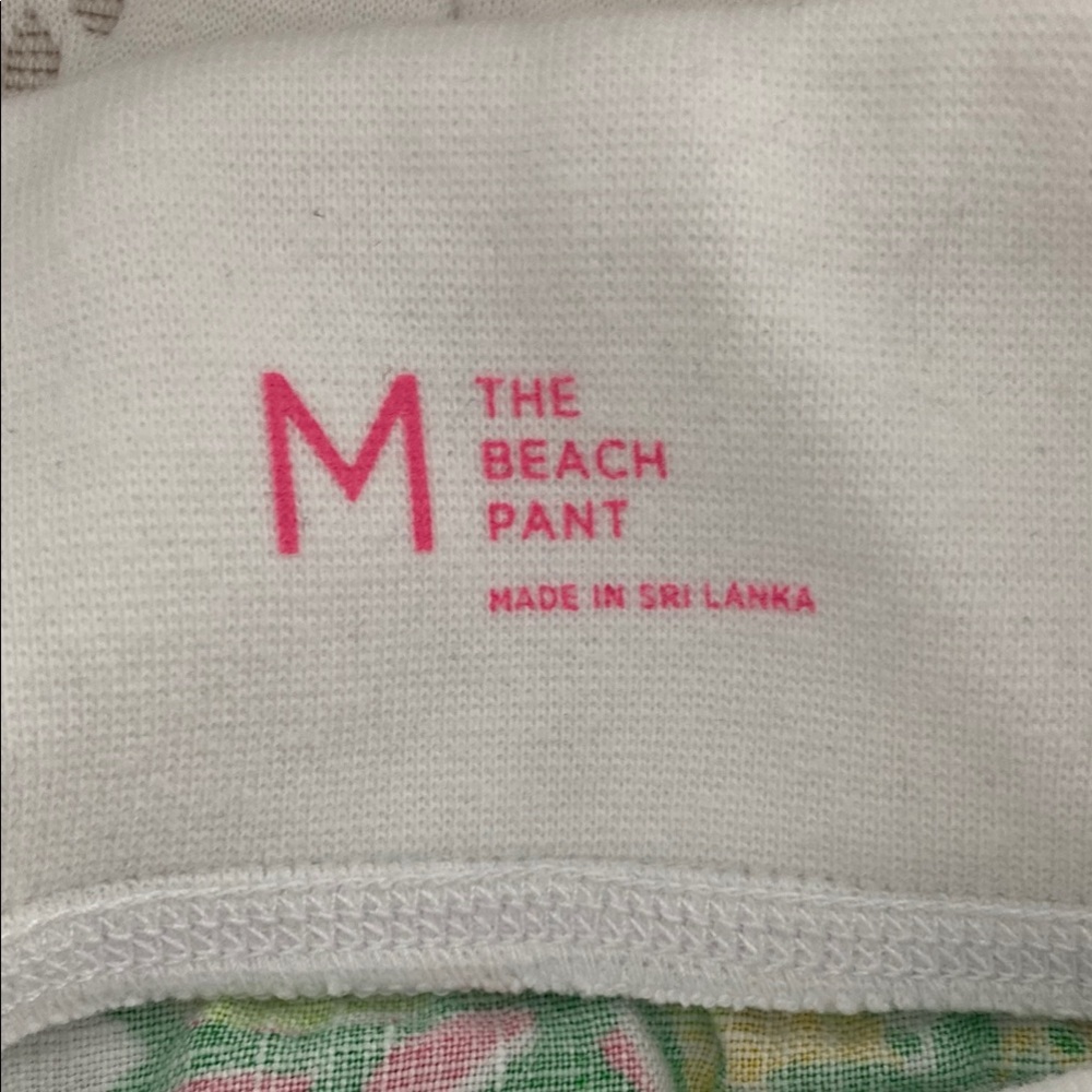 Lilly Pulitzer Beach Pants size Medium, Green and White Flare Pants - Picture 7 of 8